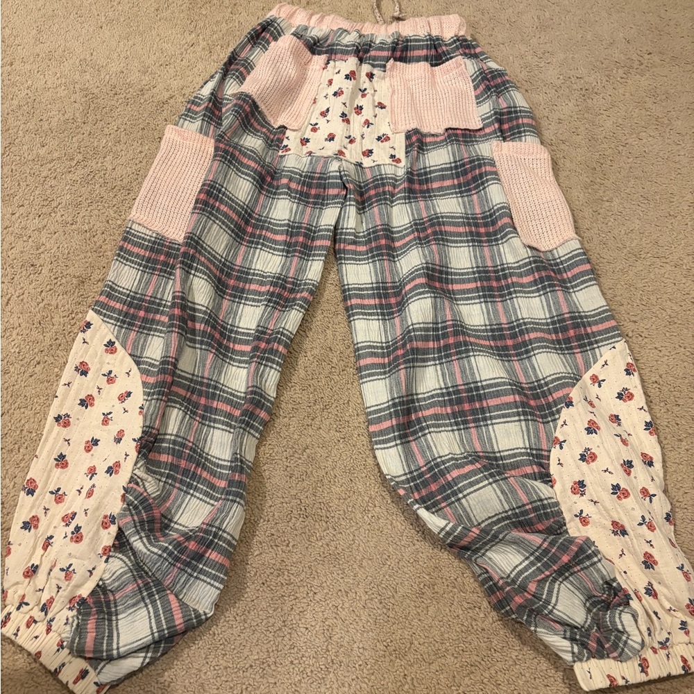 BRAND NWOT POL “GAIL 2” Textured Plaid Joggers, - Picture 2 of 5